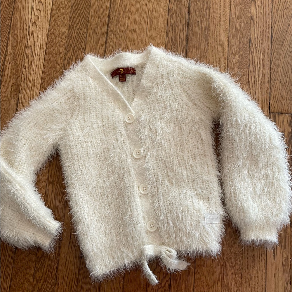 7 For All Mankind shaggy sweater size 24 months ivory designer